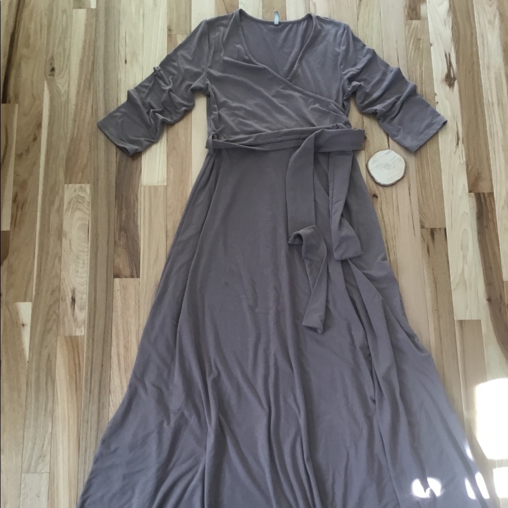 Fawn brown maxi dress, maternity or nursing